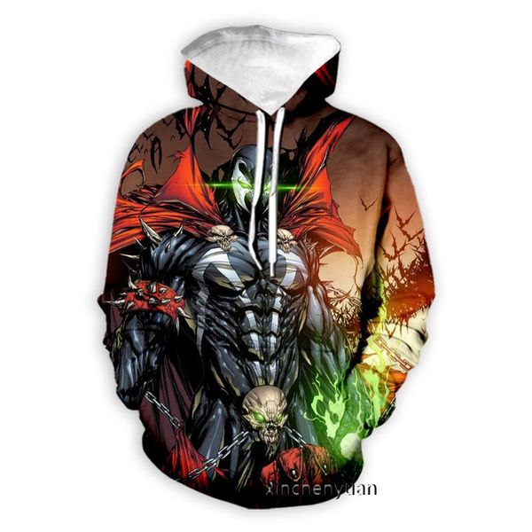 

men's hoodies & sweatshirts xinchenyuan men/women movie spawn 3d printed long sleeve hoodie fashion sweatshirt men sport pullover a52, Black