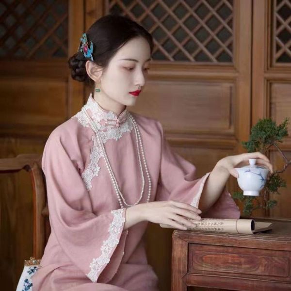 

ethnic clothing 2022 casual chinese qipao dress style modern cheongsam oriental elegant party midi, Red