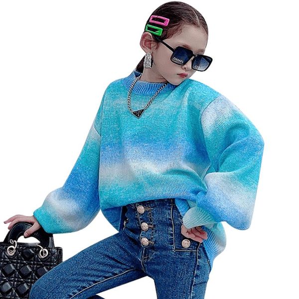 

pullover children's sweater cartoon girl warm sweaters for children spring autumn clothing, Blue