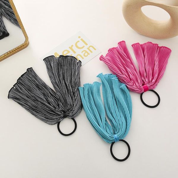 

hair accessories solid color bow satin long ribbon ponytail scarf tie scrunchies women girls elastic bands headdress