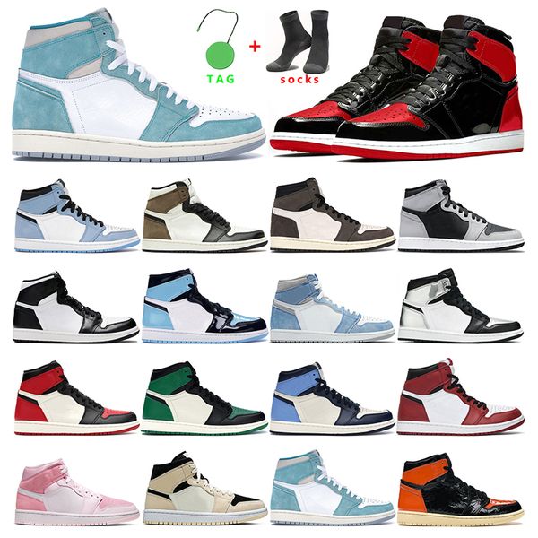 

2021 men basketball shoes 1s women dark mocha bred patent university blue 1 hyper royal shadow 2.0 mens trainers sports sneakers