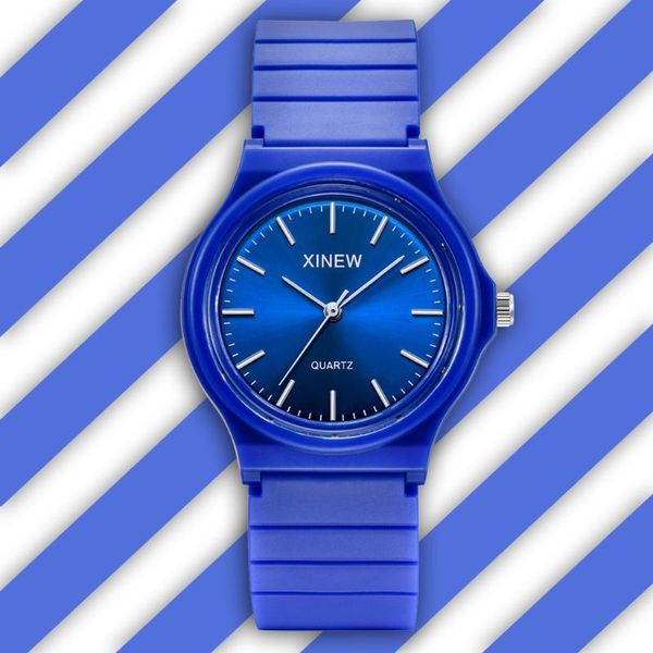 

wristwatches xi fashion sport brand men watch children ultra-thin silicone strap clock analog quartz wristwatch, Slivery;brown