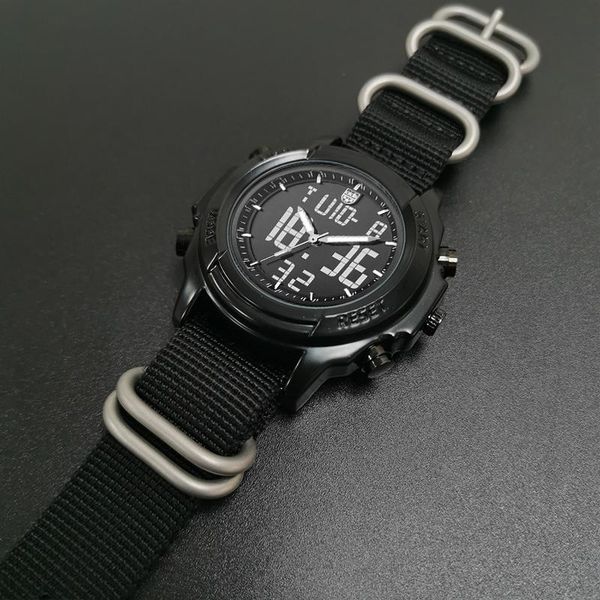 

wristwatches multi-functional digital watch nato nylon waterproof luminous men's quartz leisure outdoor sports military, Slivery;brown