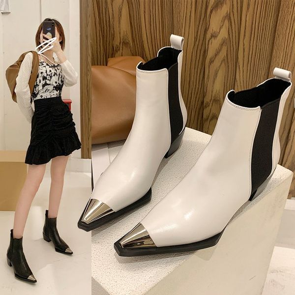 

boots female high-fashion shoes ankle boots pointed to black woman microfibre zg3i