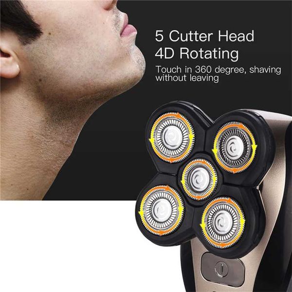 

ckeyin 5d floating heads electric razor washable beard trimmer shavers multifunction hair clipper rechargeable shaving machine 220112