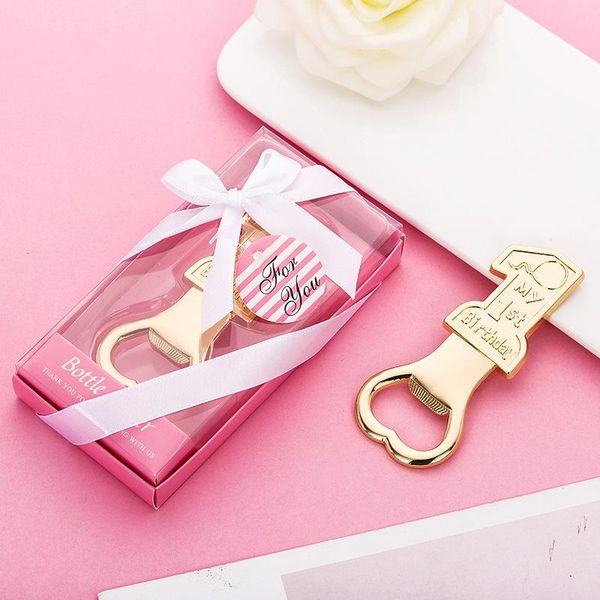 

number 1 bottle opener party favors christening baptism gifts 1 year birthday present baby shower event giveaways