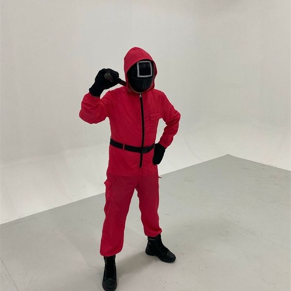 

2021korean drama cos squid game cosplay one-piece clothes2021, Black;red