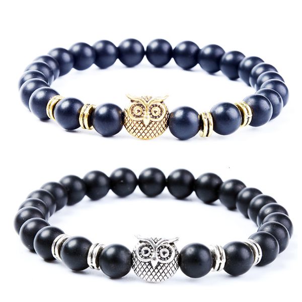 

bracelet selling accessories personalized owl beaded black frosted, Golden;silver