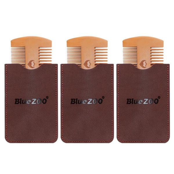 

hair brushes 3pcs household wooden combs portable male beard massaging, Silver