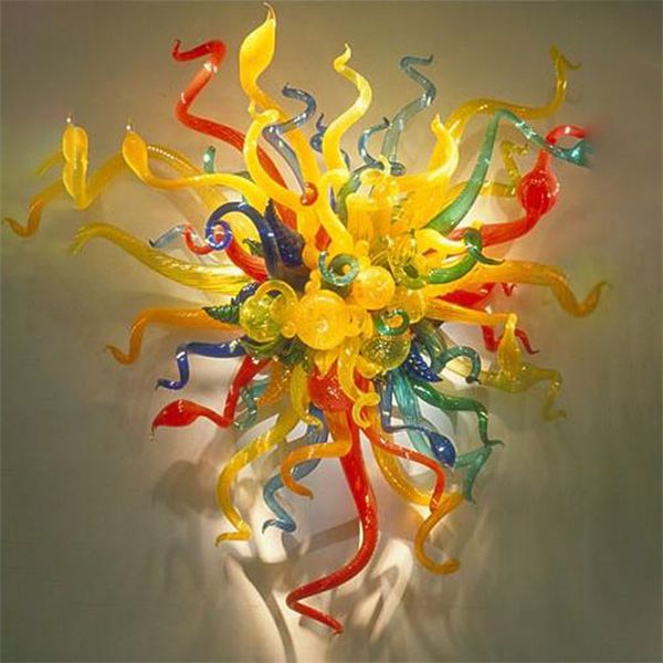 

modern bedroom wall decoration blown flower lamp home fixture led sconces dining room multicolor glass art 24x36 inches lamps