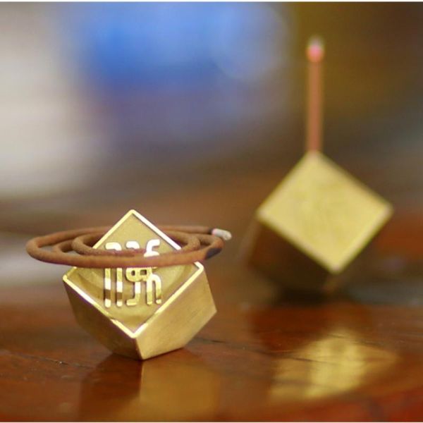 

fragrance lamps creative quartet zen incense stick for plate straight retro brass holder tray seal ornaments