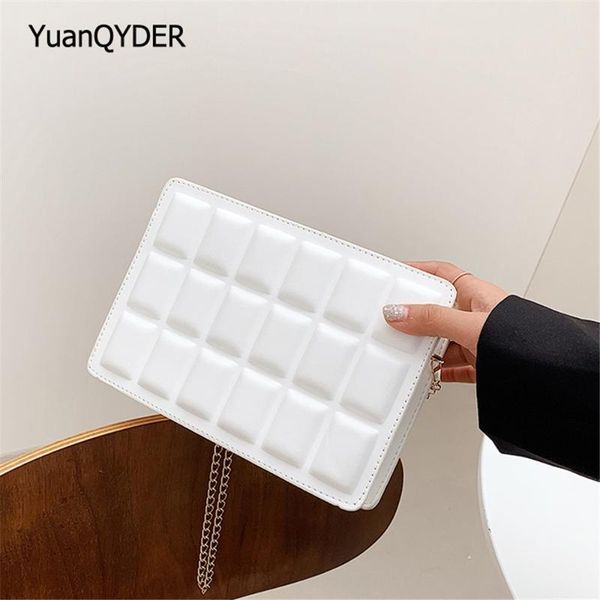 

evening bags luxury designer solid color ladies shoulder bag quality leather women messenger chain strap design women's