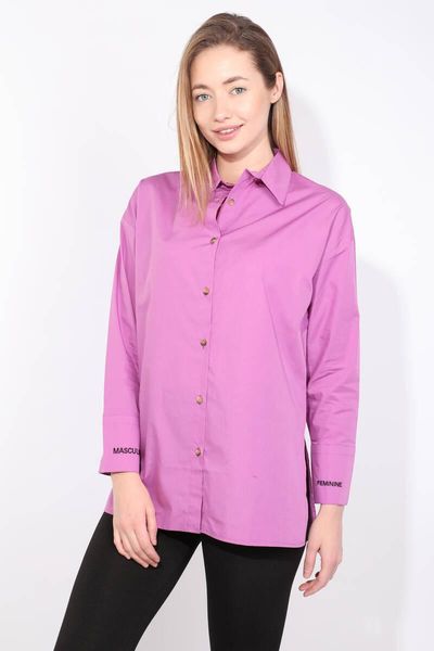 

women's blouses & shirts womens purple slit boyfriend shirt, White