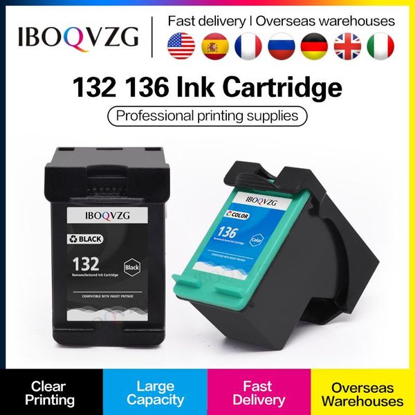 

ink cartridges iboqvzg 132 136 remanufactured cartridge replacement for posmart 2573 c3183 officejet 6213 psc 1513 printer
