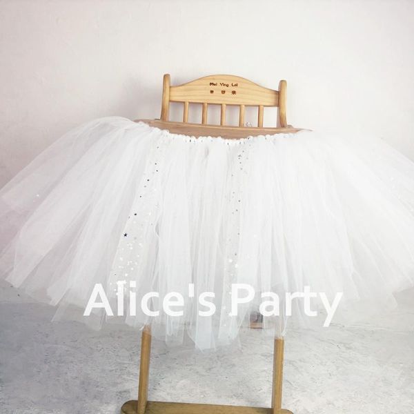 

party decoration kids sparkle white tutu lace highchair banner princess first birthday flag baby shower 1st nursery garland
