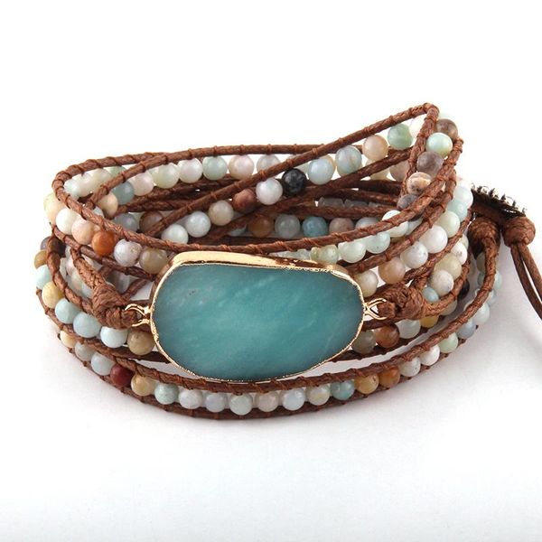 

tennis fashion women woven bracelet handmade mixed natural stones crystal 5 strands wrap bracelets bohemian statement, Golden;silver