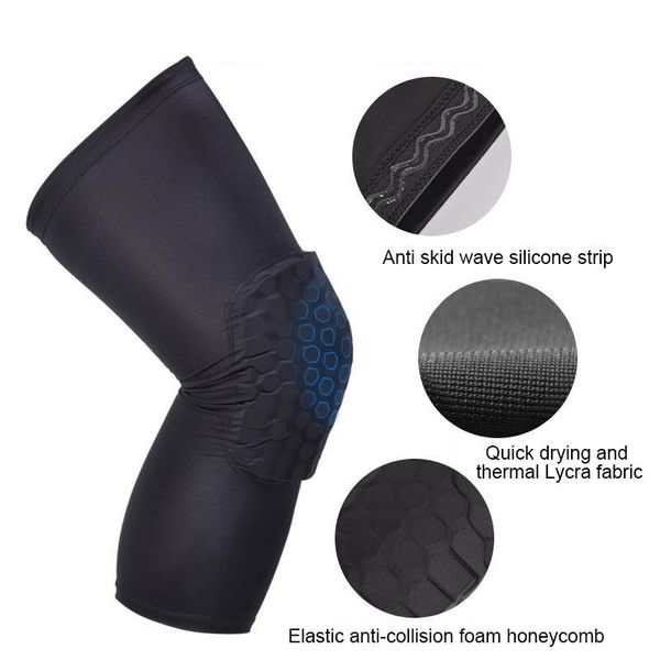 

cellular knee pad ultra-thin sports kneecap compressive crashproof antislip leg sleeve for summer outdoor climbing whstore elbow & pads, Black;gray