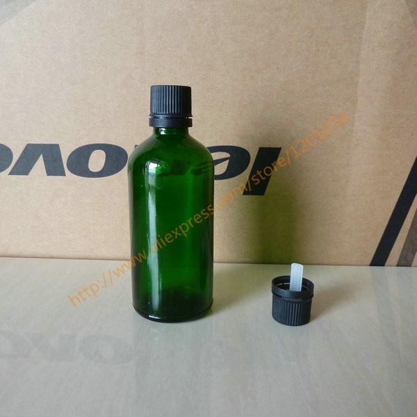 

storage bottles & jars 100ml brown/clear/blue/green shiny glass essential oil bottle with black plastic anti-theft screw cap. vial