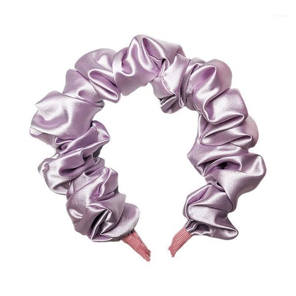 

imitation silk women shiny hair hoop bubble wrinkled large intestine headband1