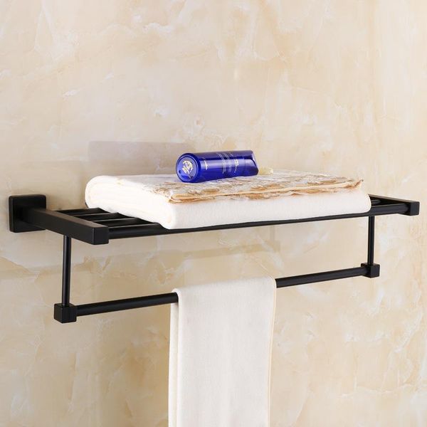 

towel racks european style black bath rack, bathroom stainless steel double rod, hardware pendant