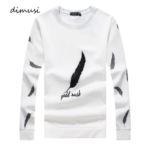 

men's hoodies & sweatshirts dimusi mens o-neck pullovers spring autumn men casual pure color streetwear tee shirts clothing, Black