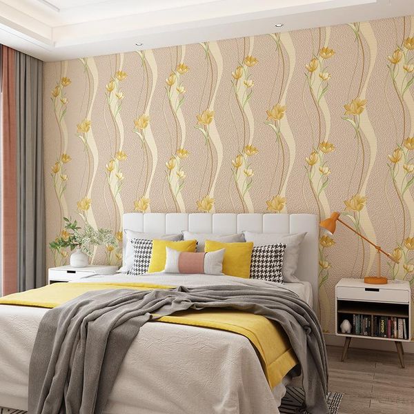 

wallpapers modern simple bedroom living room tv wall film and television bedside background wallpaper imitation deerskin velvet