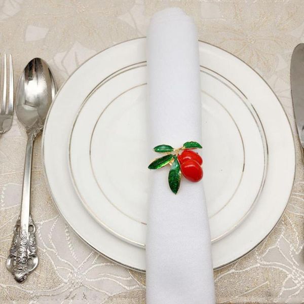 

6pcs el dinner fruit jujube circle party napkin ring towel buckles rings