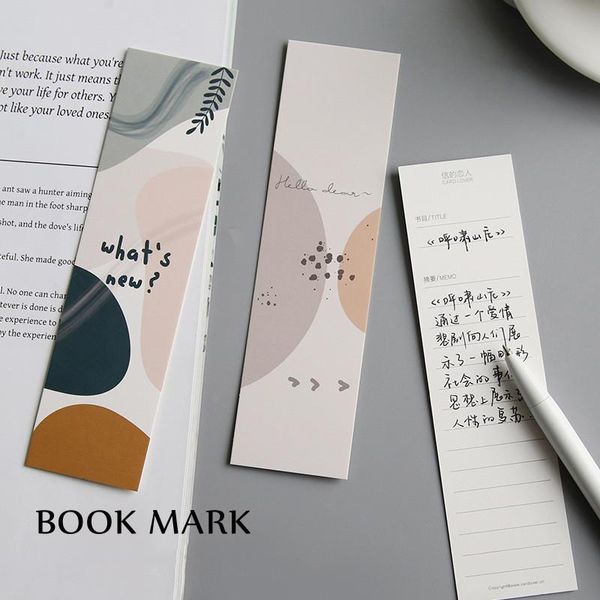 Marcador de marcadores 30pcs/letra de caixa da caixa Cherry Flying Gift Bookmarks for Books 6 Tipo de cartões de mensagem Professor