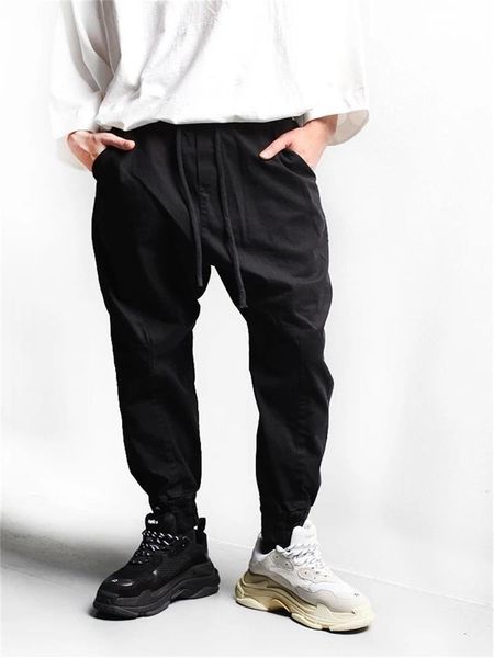 

men's pants sportswear against the spring and autumn classic dark fashion casual loose oversized, Black