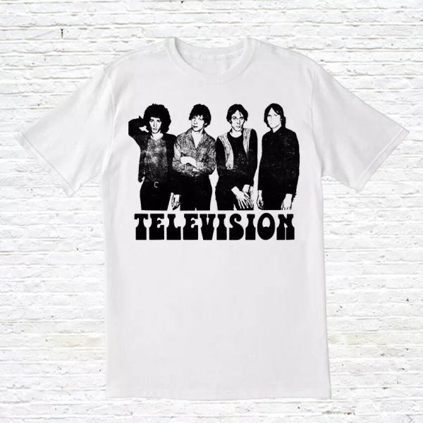 

television t-shirt, White;black