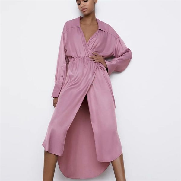 

spring summer women dress za soild lady sleep party loose elegant girl deep v-neck shirts long sleeve outfits 210422, Black;gray