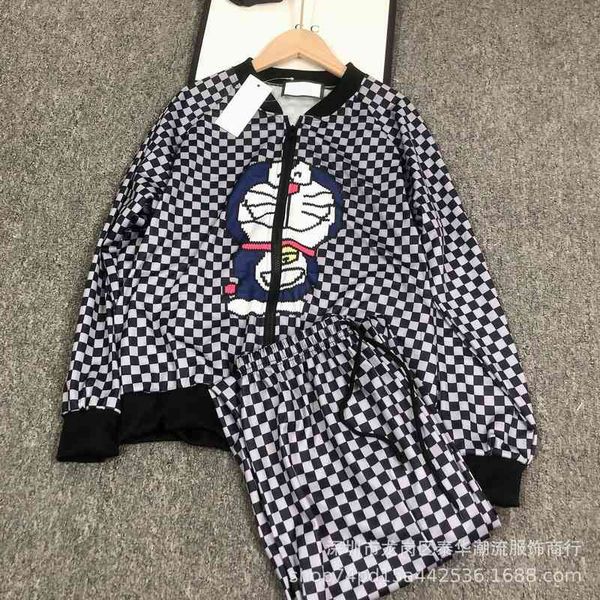 

2022 factory wholesale new autumn g family leisure stand collar zipper coat harlan trousers two-piece suit female, Gray