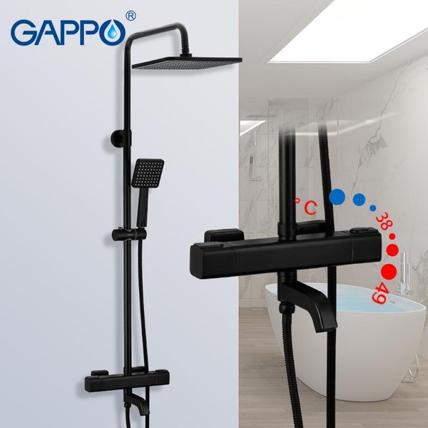 

black shower thermostatic faucets water for bathroom mixer waterfall faucet thermostat tap rainfall shoower sets
