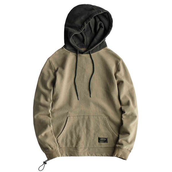 

men's denim hooded sweatshirt, casual loose sweater, curly fabric, couple fashion, autumn, Black