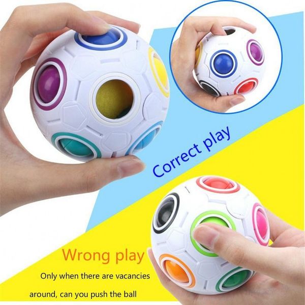 

rainbow ball puzzles spheric magic toy kids plastic creative football learning educational toys gifts for children
