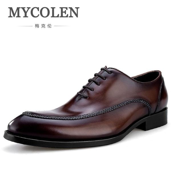 

dress shoes mycolen arrivals retro men patent leather formal fashion glossy male pointed toe oxford sapato social, Black
