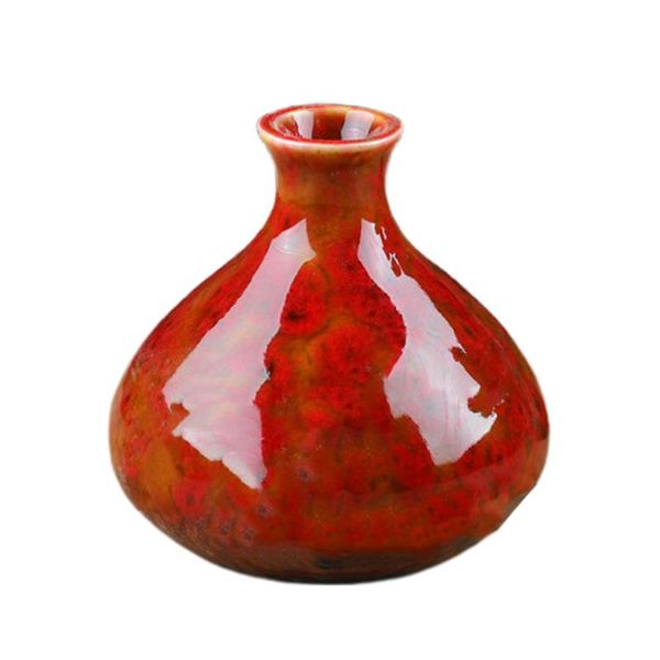 

vases pot ceramics for home yellow bule decoration living room red green flower
