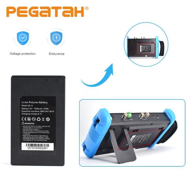 

box cameras cctv tester camera 7.6v 7500mah 57wh battery li-ion polymer 9698 ip analog hd monitor