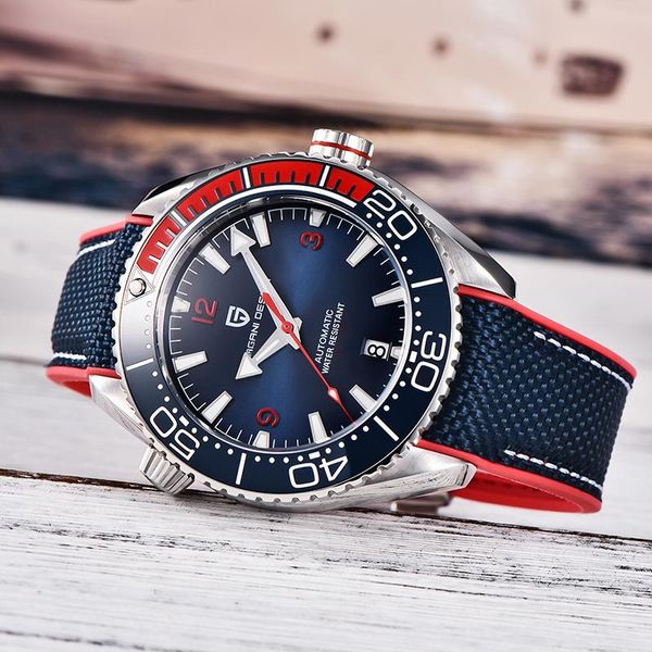 

wristwatches pagani design classic luxury men mechanical wristwatch sapphire glass clock brand stainless steel waterproof automatic watc, Slivery;brown