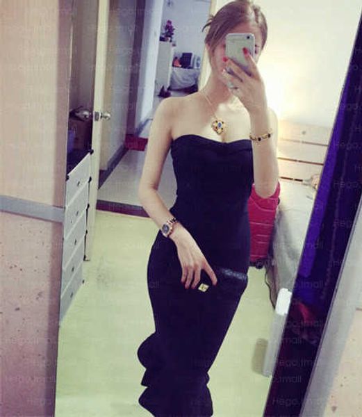 

luxury party evening dress 2021 ruffled slim fishtail bandage strapls hip wrap spring off shoulder, White;pink