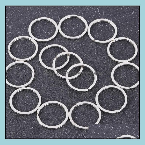 

key rings jewelry 1.7x28mm metal ring keychain for car keys chain round split fashion flat keyrings keychains charms wholesale gifts women d, Slivery;golden