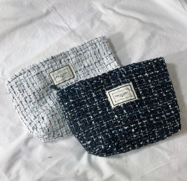 

30pcs cosmetic bags women canvas woves large capacity clutch makeup bag