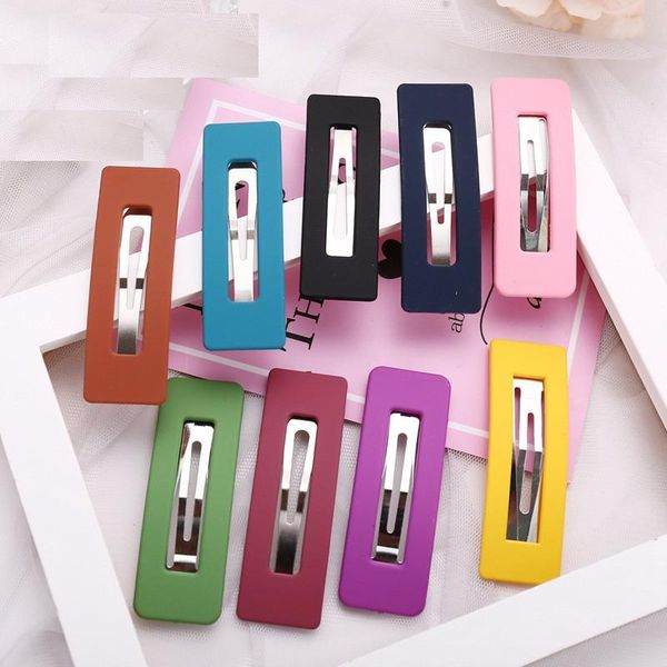 

hair clips & barrettes 2021 1pc acrylic clip rectangle scrub ellipse gifts korean graceful candy color accessories, Golden;silver