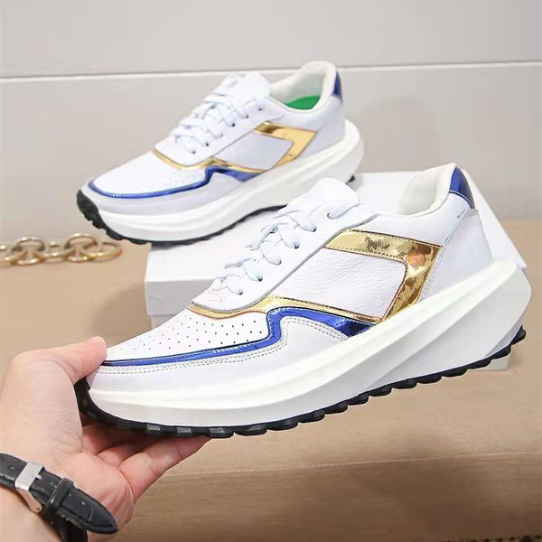 

famous designer thick bottom shock absorbtion running shoes leather men hiking shoe outdoor trainers comfort wearproof sneakers luxury tenni, Black