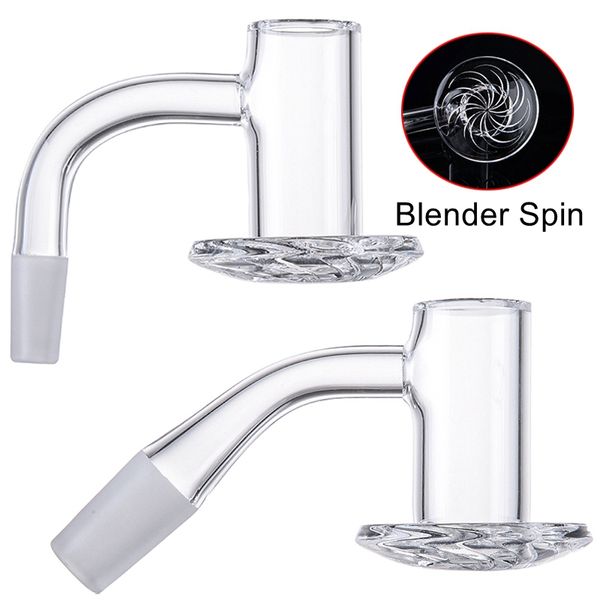 Blender Spin Quartz Banger Аксессуары для курения Циклон Нижняя часть 10 мм 14 мм Штекерное соединение Стеклянный бонг 2 мм Толщина скошенной кромки OD 20 мм Масляная буровая установка