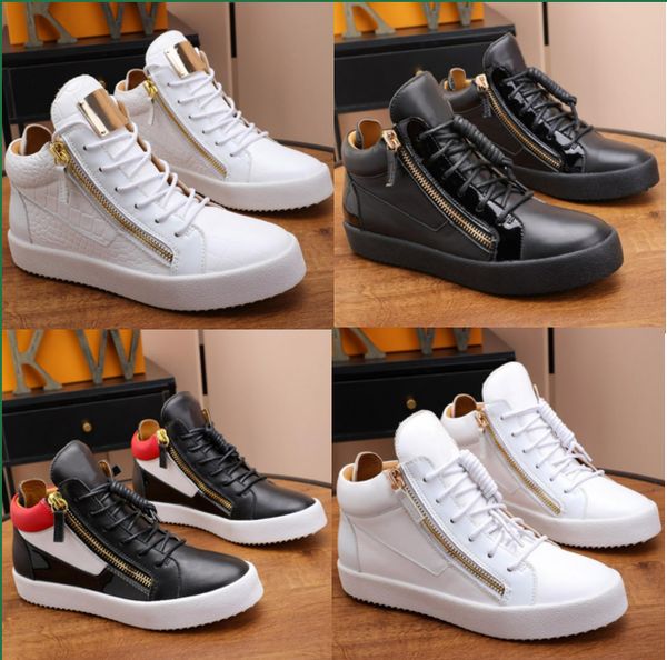 

new zipper designer shoes claskin black velvet sneakers high low heighten stage all-match stylist men women platform trainers size