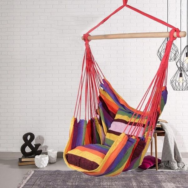 

sleeping bags portable hammock outdoor garden sports travel camping swing stripe canvas hang bed chair furniture