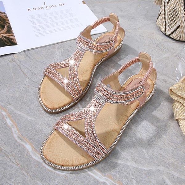 

sandals summer woman 2021 string bead flip flop metal wedge beach for lady shoes sapato feminino, Black