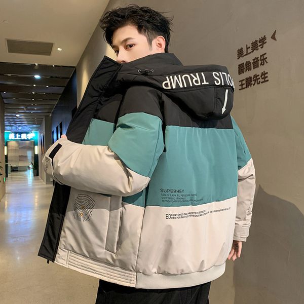 

down men's short fashion brand 2021 medium and long new trend handsome winter et thickened cloth, Black