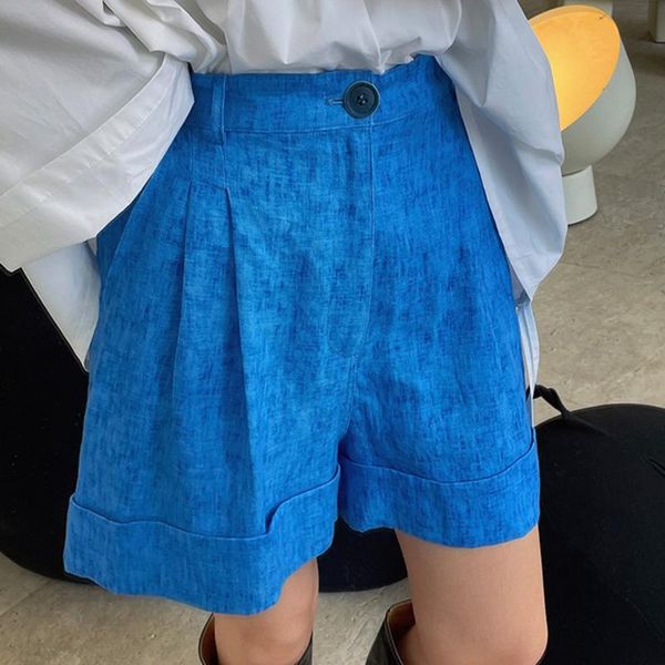 

women's pants & capris [ewq] korea chic casual trend women solid color button zipper loose fashion high waist five-point summer 2021 16, Black;white